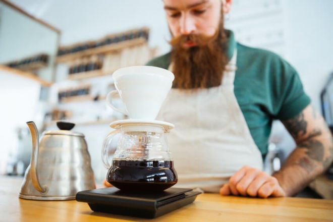 Kaffeewasser aufgießen