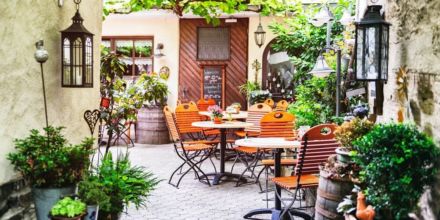 Hinterhof Café Kaffee in Italien
