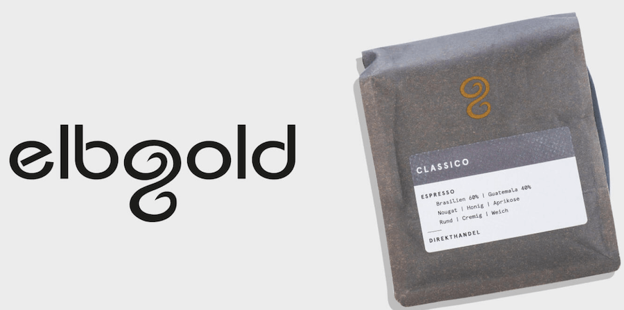 Elbgold Kaffee Logo und Kaffeepackung