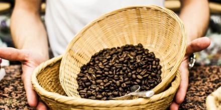 Kaffeeveredelung Kaffeebohnen im Korb