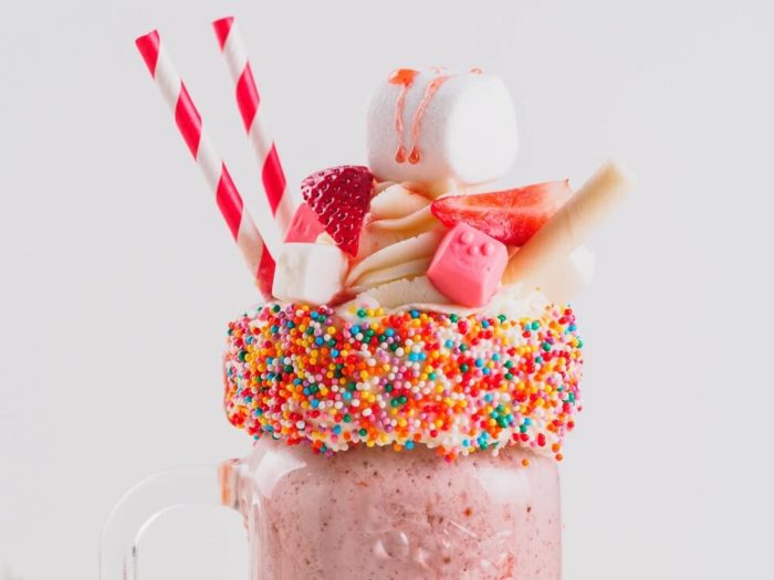 pink strawberry freakshake