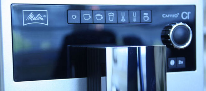 Melitta Caffeo CI Nahaufnahme von Display und Tasten
