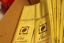 Verpackung von Vee's Kaffee