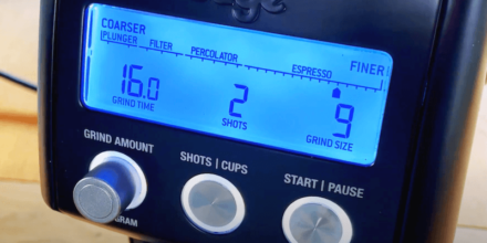 LCD Display des Sage Smart Grinder Pro Kaffeemühle im Test