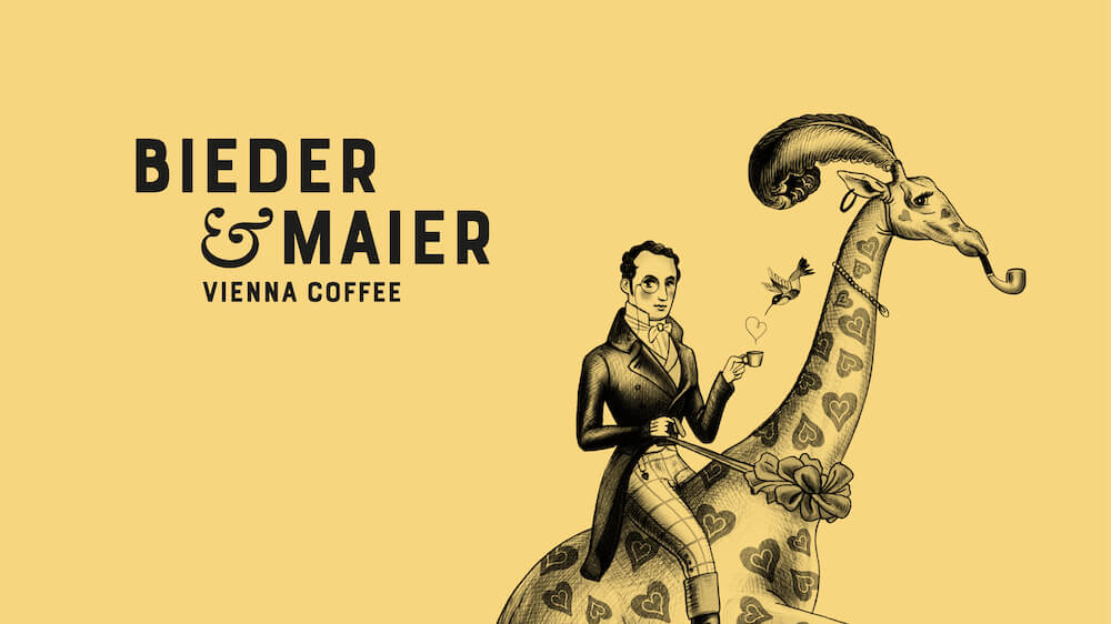 Bieder & Maier Markenlogo Giraffe & Biedermaier