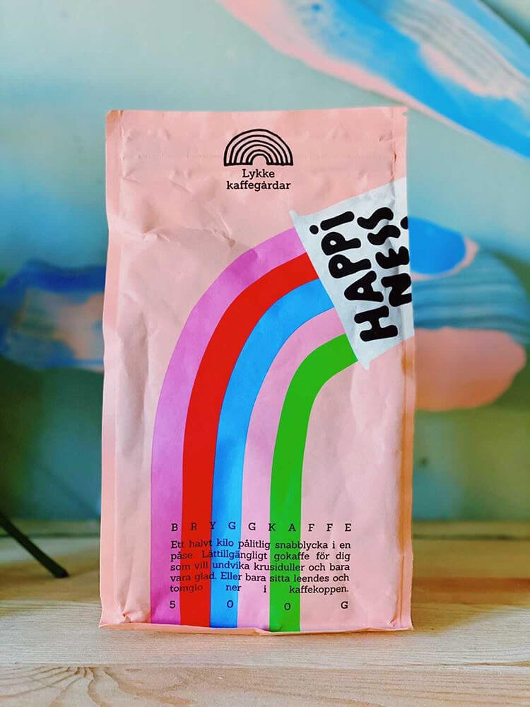 Lykke Kaffegårdar Happiness Kaffee in abbaubarer Verpackung