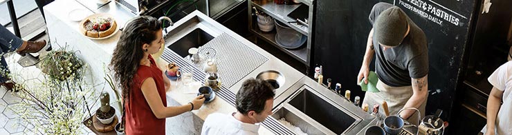 Espressozubereitung in einer Bar
