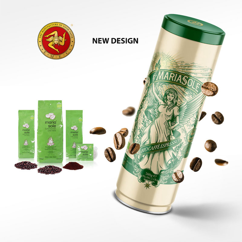 MARIASOLE BIO Caffè Espresso altes und neues Design Rebranding